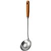Caswynlife Spatola in titanio con manico in legno, 38 cm, per campeggio all'aperto | Manici in legno spessi, resistenti al calore, presa comoda, per mescolare e servire, per cucina da campeggio