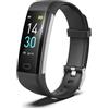 threesheep Fitness Tracker per uomini e donne, orologio fitness impermeabile con Activity Tracker e monitoraggio della temperatura, orologio intelligente per telefoni Android e iOS (nero)