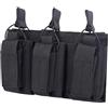 Gexgune Porta caricatori tattico triplo MOLLE, in nylon elastico con apertura superiore, per caricatori calibro 5.56, .223 e per pistola