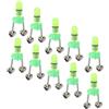 DIYEAH 10 Pezzi Allarme Pesca LED a Doppio Segnale Verde per Canna | Sensibilità Elevata, Clip-on in Plastica, Luce Rossa, per Notti di Pesca e Tornei
