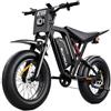 FERCHIX R700Bicicletta elettrica con pneumatici larghi,52V 25Ah,batteria rimovibile | Motore da 250 W, pneumatici larghi 20×4,0, doppia sospensione, freni a disco idraulici, cambio a 7 velocità, CE e EN15194