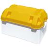 Generico cassetta portabatteria da barca, grande coperchio giallo 395x185 H.215 | materiale plastico