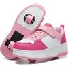HSQ Scarpe da skate a 4 ruote per ragazze ragazzi bambini con ruote staccabili moda tennis Wheelies Sneakers