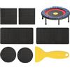 Generic Toppa termoadesiva, con 3 forme, toppe, raschietto, fori | Kit di riparazione per trampolino 6 pezzi rete per fori della tenda, giochi di rimbalzo, sport, all'aperto, giardino, parco