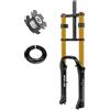 RUJIXU Forchette Grasse 20 Pollici 4.0 Freno A Disco Dritto 1-1/8 BMX MTB Forcella A Sospensione Pneumatica Blocco Viaggio Regolazione Smorzamento DH E-Bike Forcella Mountain Bike Corsa 160mm