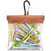 Generico Borsa Golf Tee Autochiudente Trasparente Custodia Accessori Golfista | Borsa Porta Tee da Golf Per Principianti Dilettanti Mariti Padri Pensionati Campo Pratica
