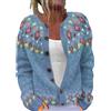 Generico Cardigan Donna Invernale Elegante Cardigan Lavorato a Maglia Corto Con Bottoni Manica Lunga Golfino Aperta Davanti Autunno Girocollo Taglie Forti Giacca In Maglia Lana Morbido Caldo Maglione Comodo