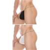 FULLJOYLOVE Perizoma G-Perizoma per gli uomini con catena Vita Slip Low Rise Sexy Hot Shorts per gli uomini Lingerie Soft T-Back Thong