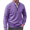 VaiKanhai Maglione da uomo a maglia fine, in cotone, a collo alto, a mezza zip, per l'inverno, in cotone, per lo sport