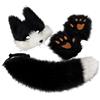 HofeUodo Maschere Halloween Costume Da Festa Therian Mask And Tail Maschera E Coda Da Gatto Lupo Peluche Cute Per Ragazze Donna Set Cosplay