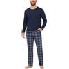 Marvmys Pigiama Uomo Due Pezzi Lungo a Quadri Manica Lunga con Tasche | Maglia girocollo disponibile con o senza taschino. Pantaloni a quadri con taglio dritto e tasche laterali integrate.