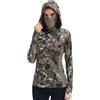 BASSDASH Felpa con cappuccio da donna UPF 50+ mimetica da caccia con ghetta per il collo, traspirante, a maniche lunghe, da pesca, FS03W