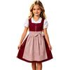 Generisch Abito tradizionale bavarese da bambina con grembiule, per Oktoberfest | Dirndl Midi con dettagli curati, elegante abito tradizionale bavarese per feste popolari e feste