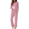 Ekouaer Pigiama Donna Lungo 100% Cotone Pigiama Girocollo Tuta da Casa | Traspirante e Delicato Sulla Pelle, Pantaloni Pigiama con Tasche, Loungewear Leggero per Donna, per Dormire e Tempo Libero