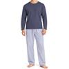 TRAMAS+ Pigiama Uomo in Cotone, Pigiama Uomo Completo Lungo con Maniche Lunghe, 100% Cotone, Comodo e Traspirante -