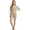 Palleon Set di biancheria intima termica da donna, in lana merino e funzionale, traspirante, termoregolante e inodore, biancheria intima da sci per inverno, sport e attività all'aperto