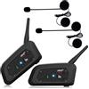 Selius Casco da moto con interfono Bluetooth - Portata di 1200 metri - Wireless - Auricolare completo - Nero - Impermeabile
