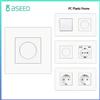 BSEED Rotary Switch LED Dimmer Interruttore della luce con 1/2/3Gang Interruttore della luce a pulsante Presa di corrente a muro UE Telaio in plastica per PC