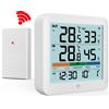 NOKLEAD Termometro Igrometro Digitale Wireless per Interni ed Esterni con Sensore Remoto, Stazione Meteo Domestica