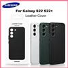 SAMSUNG Custodia originale in pelle Samsung per Galaxy S22, S22+ e S22 Plus, custodia protettiva in pelle di alta qualità, resistente agli urti.