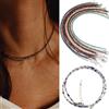 Collana di Perline in Pietra Naturale 2-3mm, Bracciale Fatto a Mano con Mini Tormalina e Cristallo di Lapislazzuli, Gioiello Energetico Curativo per Donne