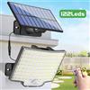 AMARYLLIS Luce solare per esterni 106/122 LED Luce solare da esterno con sensore di movimento IP65 impermeabile 120 ° Lampada da parete solare ad angolo di illuminazione