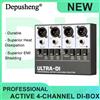DEPUSHENG DI Box Strumento per chitarra con interferenze ad alta frequenza a 2 canali attivo audio professionale per palco