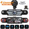 GMAIPOP Dash Cam a 4 Canali con Visione a 360 Gradi ° Registratore Video per Auto con Visione Notturna, Monitoraggio Parcheggio 24/7, Sensore G, Registrazione in Loop, Accessori Auto