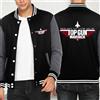 teekossc Top Gun Maverick Stampa Maglia da baseball da uomo Comodo allentato Y2K Abbigliamento da uomo Moda Abbigliamento sportivo Hip Hop Autunno Casual Streetwear