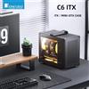 JONSBO C6 ITX Chassis Mini Nero con Pannello MESH su Quattro Lati, 3 Posizioni per Ventole, Alimentatore ATX, Radiatore da 170mm, Chassis per Computer Bianco