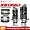 Dualvision Lampadina LED H4 600000LM con Lente Proiettore per Fari Auto, Mini Bi-LED Potente 800W, Abbaglianti e Anabbaglianti, Lampada per Auto e Moto, Plug&Play 12V 24V