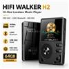 HiFi Walker H2 DAP Music Player, MP3 nativo DSD128, 64GB fino a 512GB, chip DAC ESS, USB-DAC, Bluetooth LDAC a 2 vie senza perdita di dati