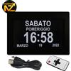 NEIMZ Orologio digitale con calendario LED e 12 allarmi, con visualizzazione multilingue. Promemoria Orario delle Medicazioni per Anziani. Decorazione da Parete o Scrivania per la Casa.