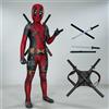 Hot Toys Costume da Cosplay di Deadpool, Tuta da Film, Set con Spada, Regalo per Festival, Abbigliamento per Feste di Halloween e Natale
