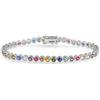 Alinoya Bracciale Tennis Nuoya Fashion con Zirconi Rotondi Multicolore da Donna, Catena Sottile da 3mm, Gioiello Retrò di Lusso Leggero, Vendita all'Ingrosso