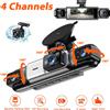GMAIPOP Telecamera da cruscotto per auto a 4 canali DVR Black Box FHD 1080P Visione Notturna 24h Parcheggio G-Sensor Registrazione in Loop Videoregistratore per Auto