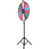 NONE Ruota della Fortuna Cromatica da 61 cm, Ruota della Fortuna a 14 Scomparti, Ruota della Fortuna da 117 a 155 cm, Ruota Girevole Colorata in Cartone Acrilico Cancellabile a Secco con PVC Espanso, Ruota