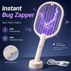 NONE Racchetta Elettrica Anti-Zanzare 2-in-1 Ricaricabile, con Base di Supporto e Luce UV, Tramite Ricarica USB, Rete di Sicurezza Tripla, per Casa, Camera da Letto e Interni