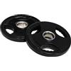 SPORTNOW Dischi pesi SPORTNOW, 2 dischi da 5 kg, tre maniglie con fori da 50 mm, rivestimento in gomma, Nero