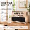 NONE Targa in Legno per Password WiFi, Lavagna Riutilizzabile per Casa, Caffè, Hotel, Airbnb, Espositore Rustico in Legno per Informazioni WiFi con Corda per Appendere