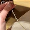 Lnngy Bracciale Lnngy con moissanite rotonda da 3,8 mm per donna, braccialetti con zirconi geometrici irregolari in oro 14 carati, gioielli da polso, regali