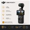 DJI Osmo Pocket 4 Originale con Gimbal, Fotocamera 1" CMOS 4K/240fps, Stabilizzazione a 3 Assi, Zoom Lossless 2x, Memoria da 2GB, Videocamera Rotante per Vlog e Fotografia - Disponibile in UE