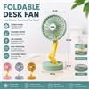 NONE Ventilatore da scrivania pieghevole ricaricabile USB 13x13x33 cm 3 velocità 360° ° Ventilatore Portatile Regolabile da Appendere, Mini Ventilatore Silenzioso Pieghevole a Colore Casuale per Ufficio,