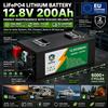 Batteria LiFePO4 12V 200Ah Easun, Batteria a Ciclo Profondo di Grado A con BMS, Supporto Parallelo, Oltre 6000 Cicli per Accumulo Solare, Camper, Barca, Off-Grid, Consegna UE