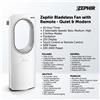 NONE Ventilatore senza pale Zephir PH88BL con telecomando, 3 velocità e 3 modalità di ventilazione, timer 15 ore, schermo LED touch, ultra silenzioso, bianco moderno, per camera da letto, soggiorno,