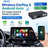 REEIIO Interfaccia adattatore Wireless Carplay per Toyota Tundra 2014-2019, RAV4, CH-R, Corolla, Camry, Prius con sistema Touch2 Entune 2.0, Android Auto, Airplay, Bluetooth e funzione di navigazione.
