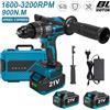 GECOFEER Trapano a Percussione Elettrico Senza Spazzole 900N.m 13MM, Trapano a Percussione Cordless per Legno, Metallo, Cemento, Compatibile con Batteria Makita 18V