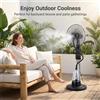 NONE Ventilatore a piantana D40 da 120 cm con nebulizzatore, testa oscillante da 40 cm con ugello nebulizzatore, pannello di controllo integrato, ventilatore rinfrescante nero opaco per casa, ufficio,