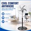 NONE Ventilatore a piantana da 65W con 5 pale in alluminio, altezza regolabile, 3 velocità, oscillazione automatica, per raffreddamento domestico