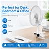 NONE Ventilatore Portatile a Clip 15W, Ventilatore da Tavolo Mini da 19,5 cm con Base e Supporto, Ventilatore di Raffreddamento a 2 Velocità per Camera da Letto e Ufficio